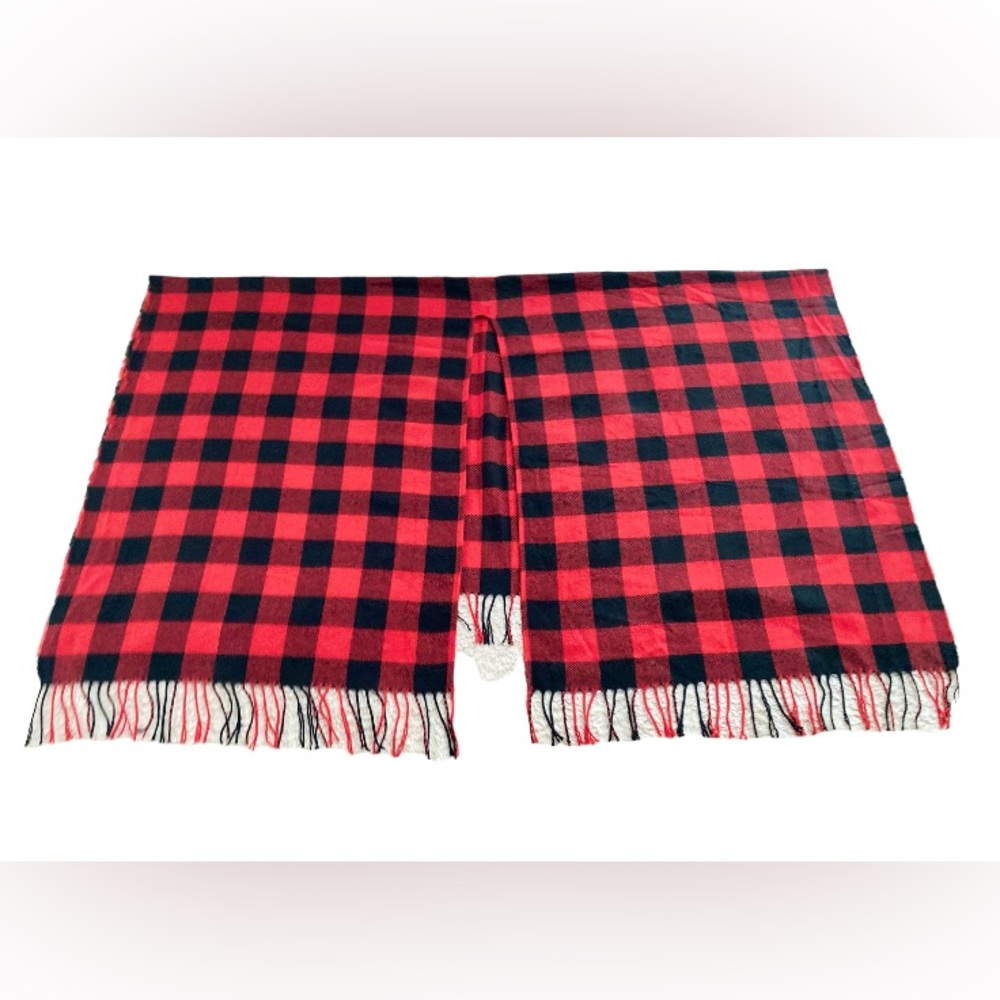 GoodThreads: Red and Black Flannel Poncho/Wrap